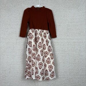 Joyfolie‎ Dress Mia Joy Dress Girls 3 Cinnamon Floral Pockets Long Sleeve Maxi